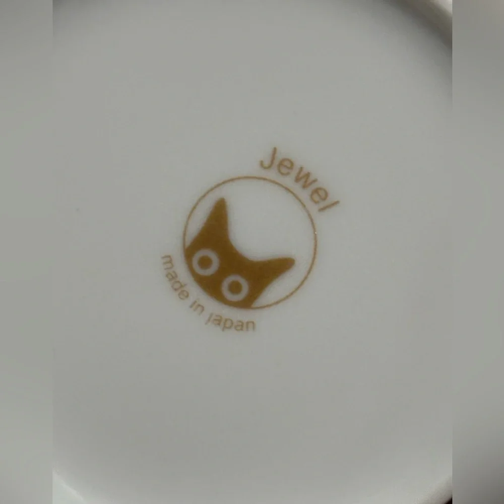 Jewel Brand Ceramic Black Cat Eyes Coffee Tea Mug Made In Japan Feline Faces Whi - Picture 4 of 7